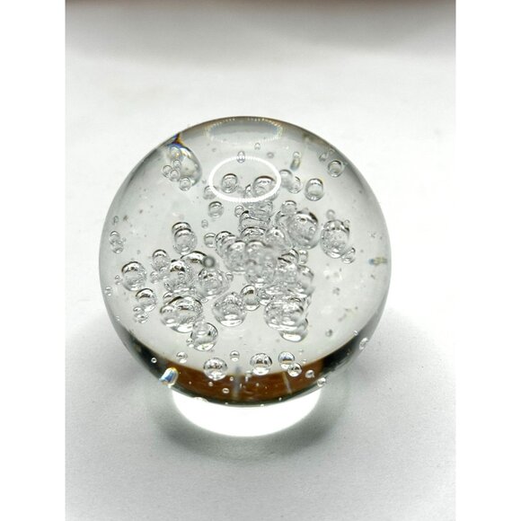 Clear Glass Bubble Paperweight Round Orb Decoration - Picture 4 of 6